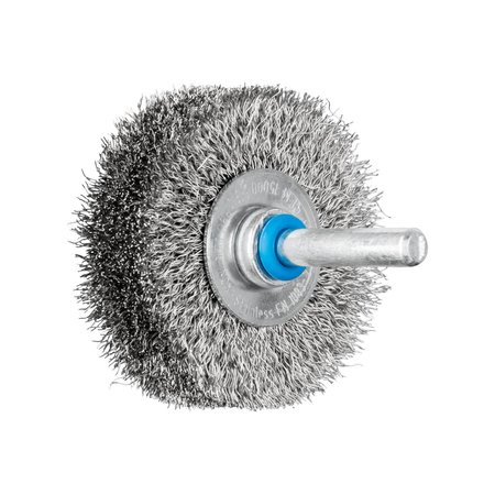 PFERD 2" Crimped Shank Mtd Wheel Brush - .008 SS Wire, 1/4" Shank WF/HD 82951